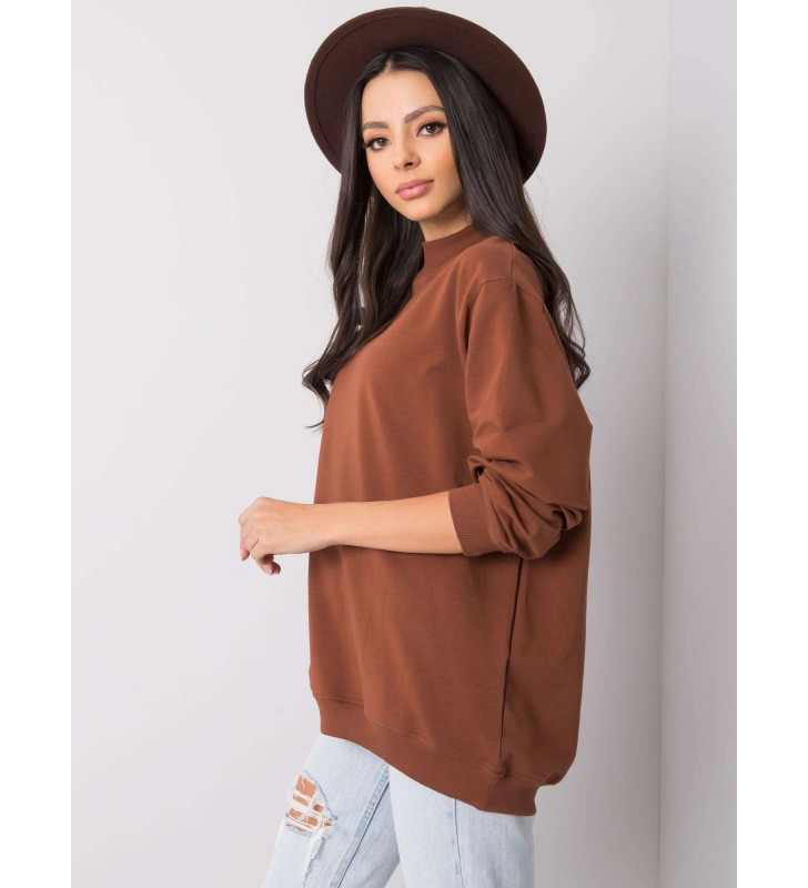 Bluza bez kaptura RV-BL-5185.81P ciemny brązowy