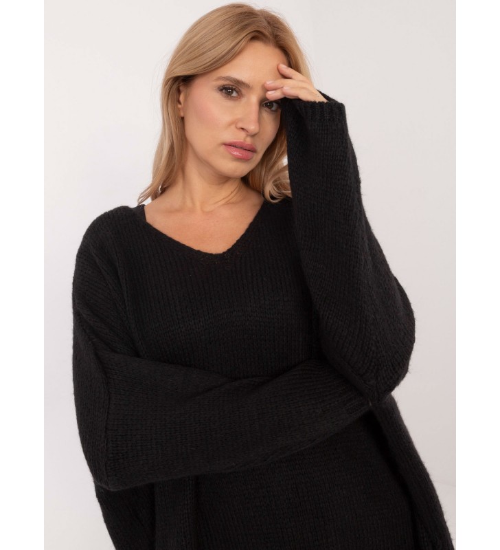 Sweter asymetryczny TW-SW-BI-1925.85 czarny