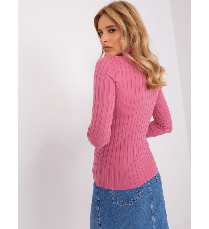 Sweter z golfem PM-SW-1087.09 ciemny różowy