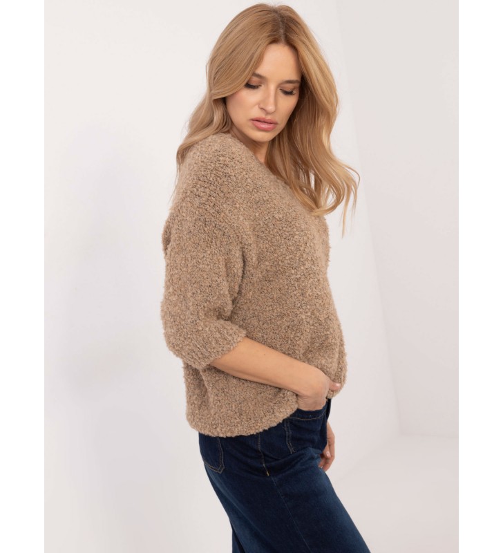 Sweter oversize MI-SW-1110.39P ciemny bezowy