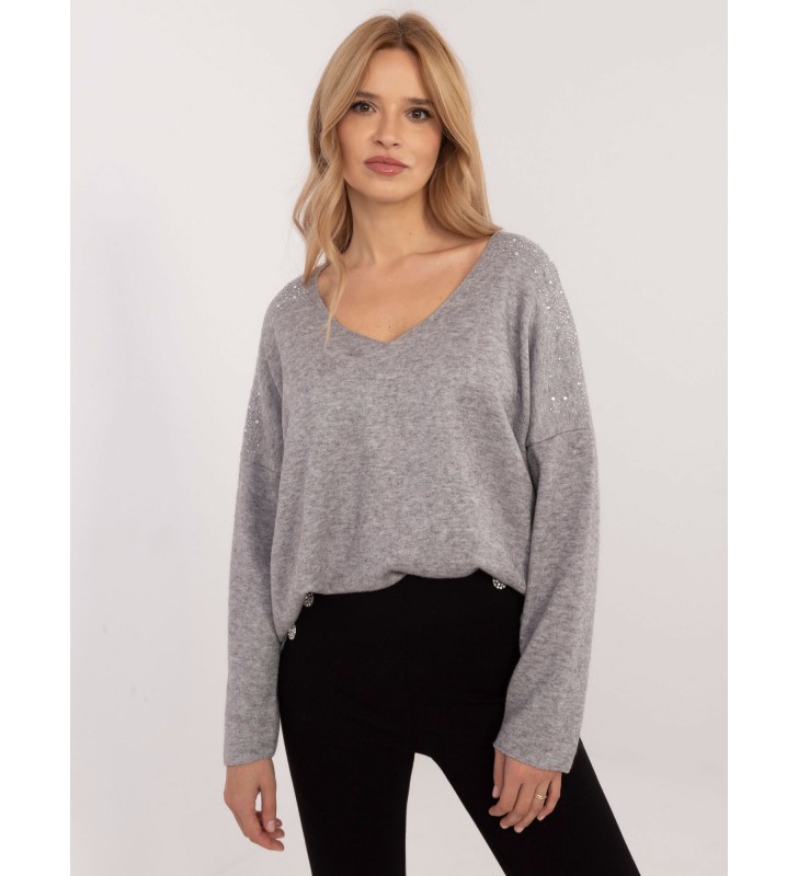 Sweter oversize DHJ-SW-17690.21 szary