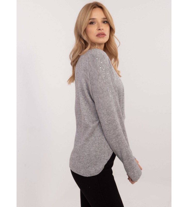 Sweter oversize DHJ-SW-17690.21 szary