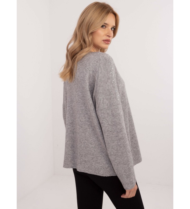 Sweter oversize DHJ-SW-17690.21 szary