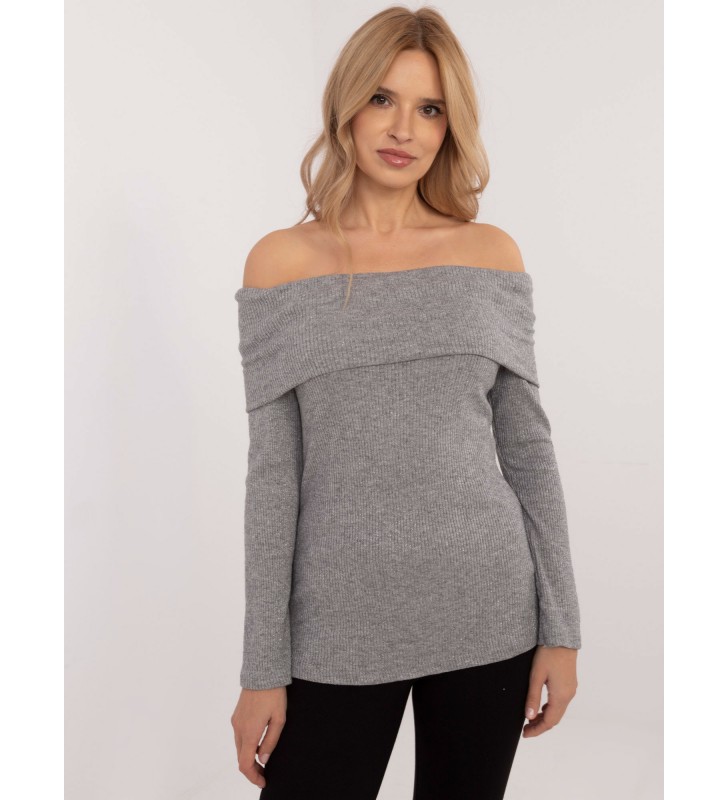 Sweter z odkrytymi ramionami DHJ-SW-A2449.33 szary