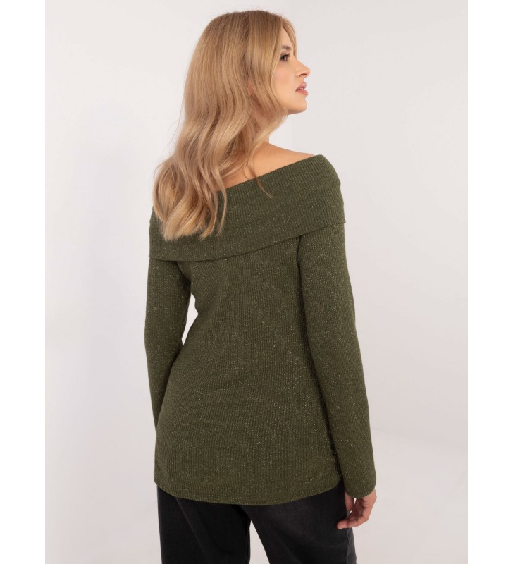 Sweter z odkrytymi ramionami DHJ-SW-A2449.33 khaki