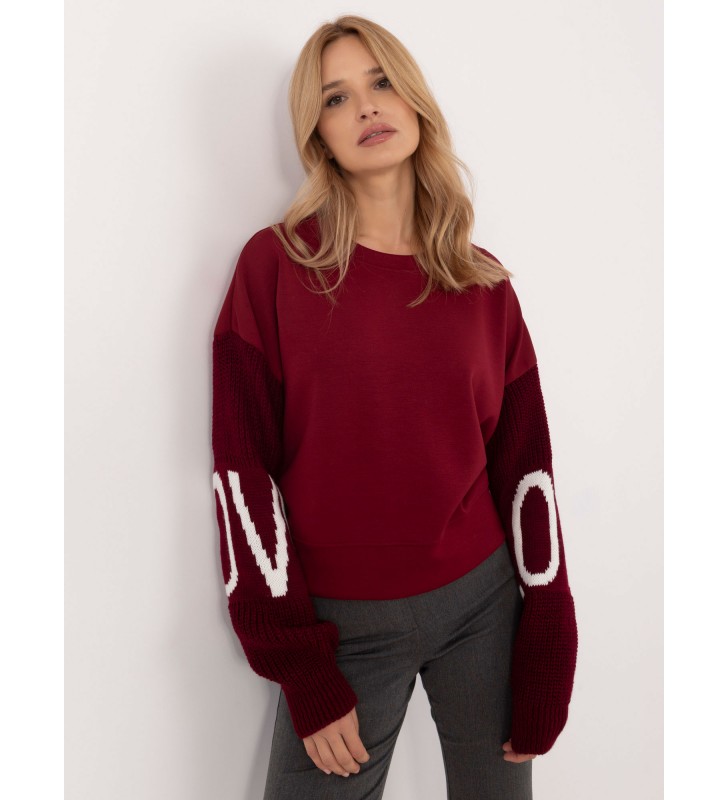 Bluza bez kaptura MI-BL-M5975.26P bordowy