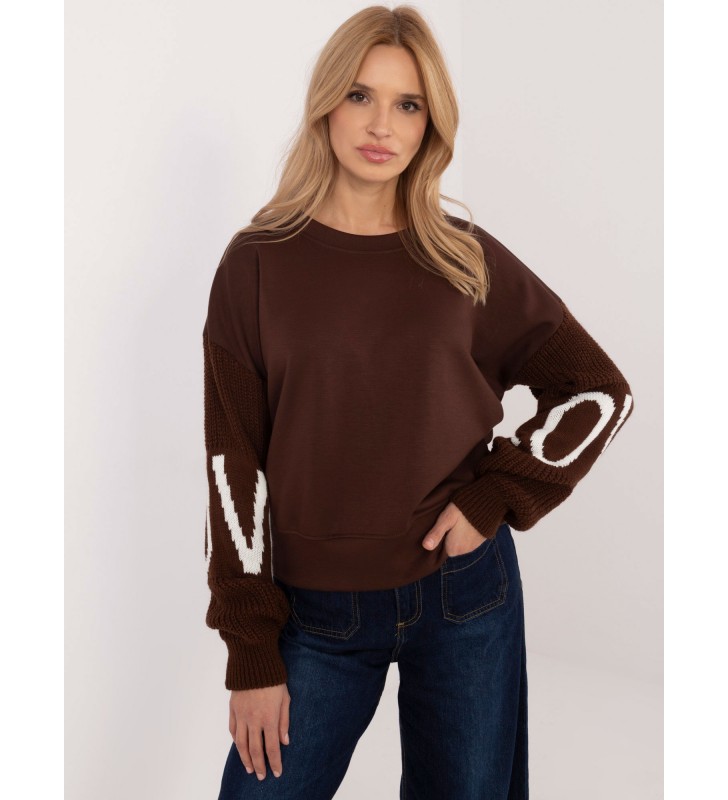 Bluza bez kaptura MI-BL-M5975.26P brązowy