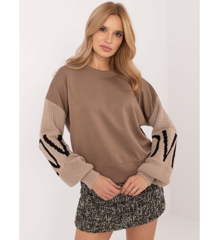 Bluza bez kaptura MI-BL-M5975.26P ciemny bezowy