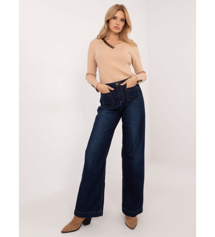 Spodnie jeans jeansowe D80016BD62456D283 granatowy