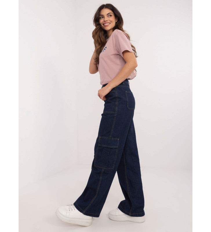 Spodnie jeans jeansowe D80016BD62458D282 granatowy