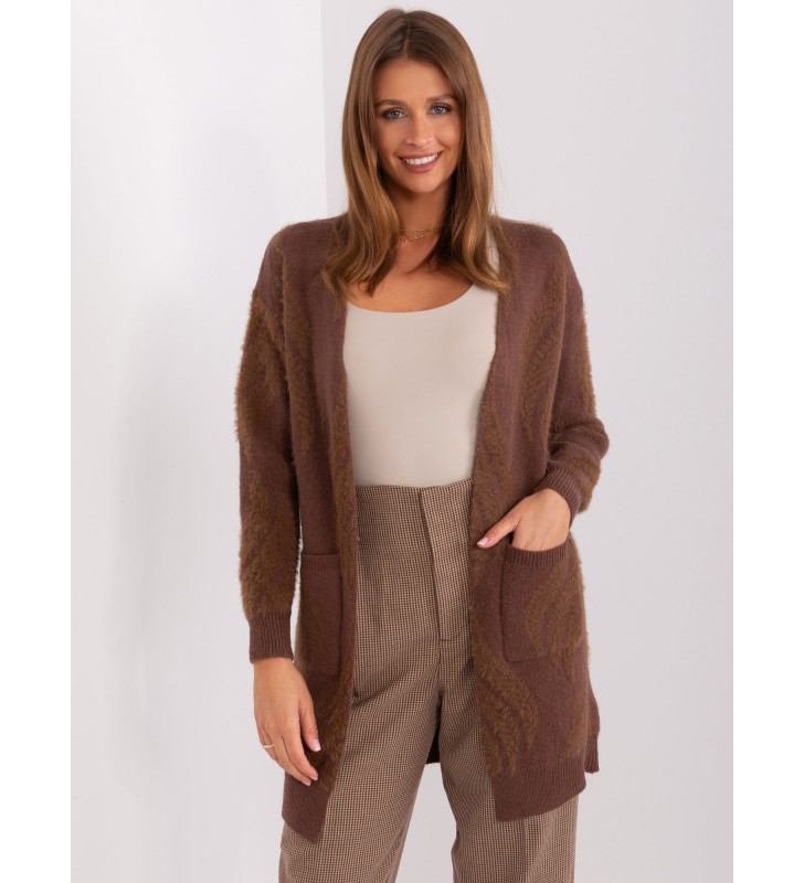 Sweter kardigan AT-SW-234501.00P brązowy