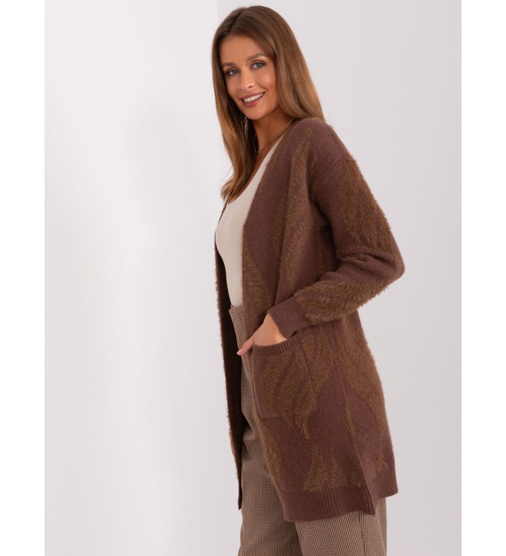 Sweter kardigan AT-SW-234501.00P brązowy