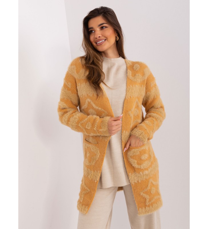 Sweter kardigan AT-SW-234503.00P camelowy