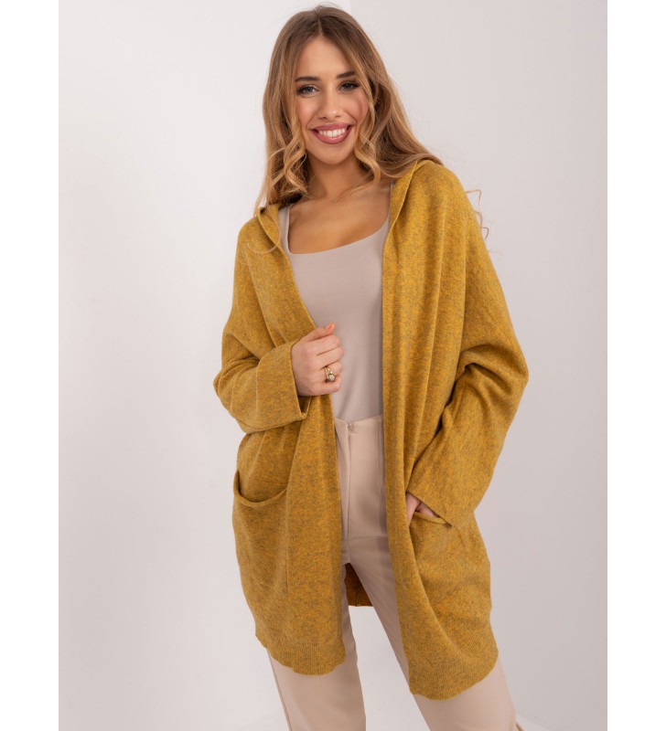 Sweter kardigan PM-SW-B418.39X ciemny żółty