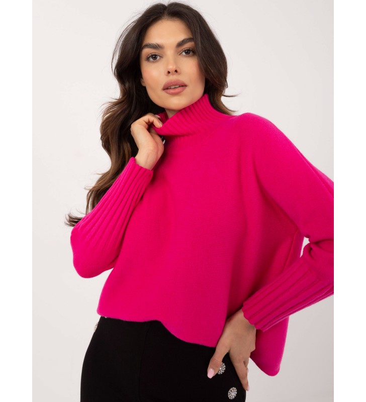 Sweter z golfem IT-SW-0814.37 fuksjowy