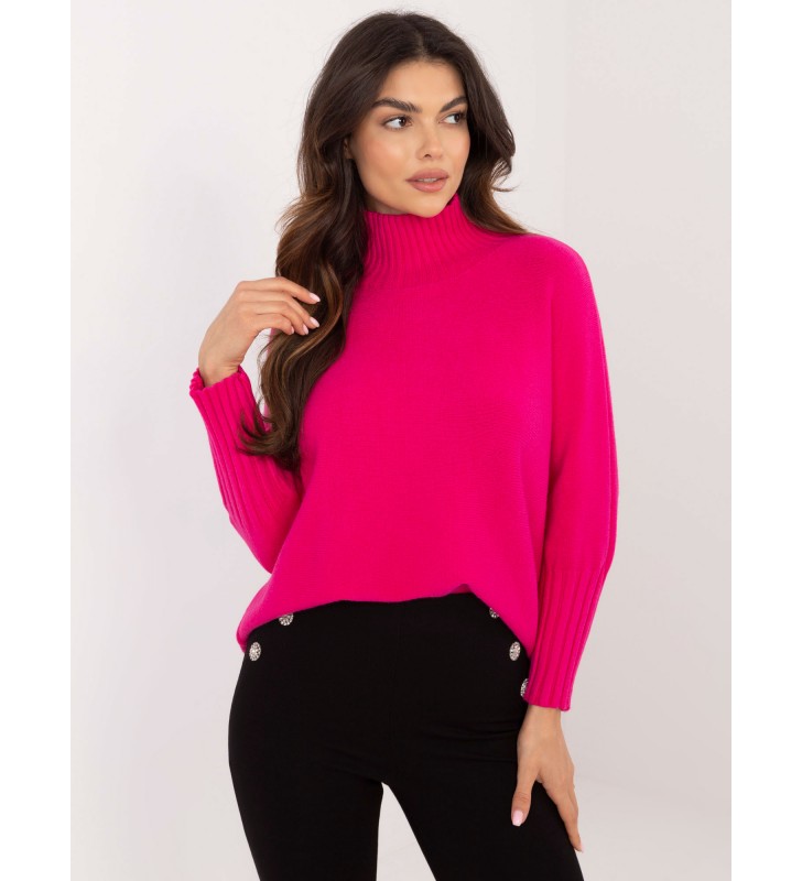 Sweter z golfem IT-SW-0814.37 fuksjowy