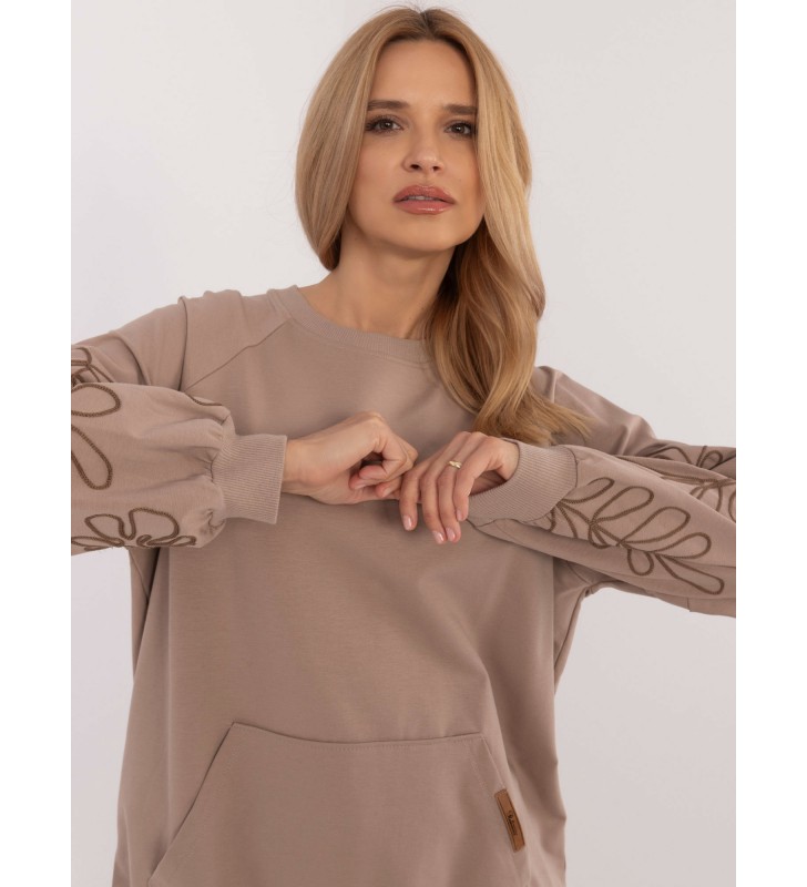 Bluza kangurka RV-BL-9972.10X ciemny bezowy