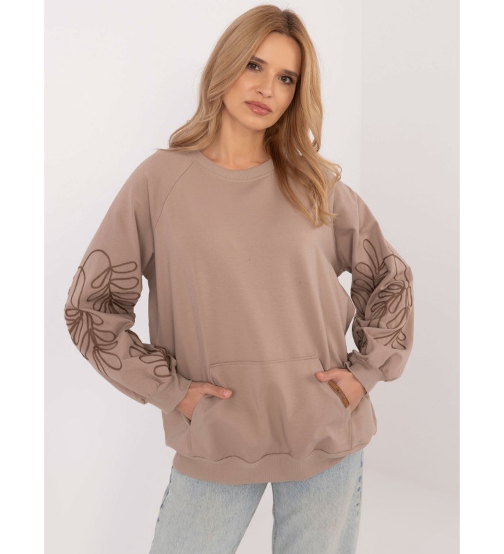 Bluza kangurka RV-BL-9972.10X ciemny bezowy