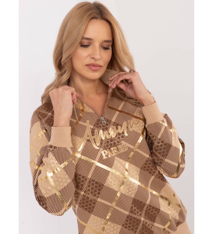 Bluza z nadrukiem CLM-BL-1259.59 camelowy