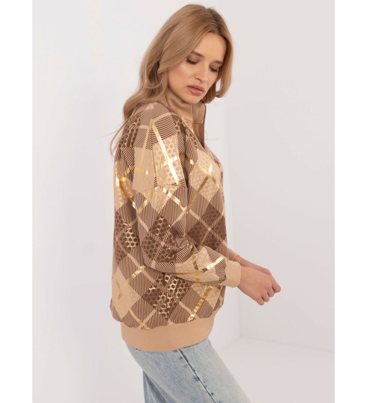 Bluza z nadrukiem CLM-BL-1259.59 camelowy