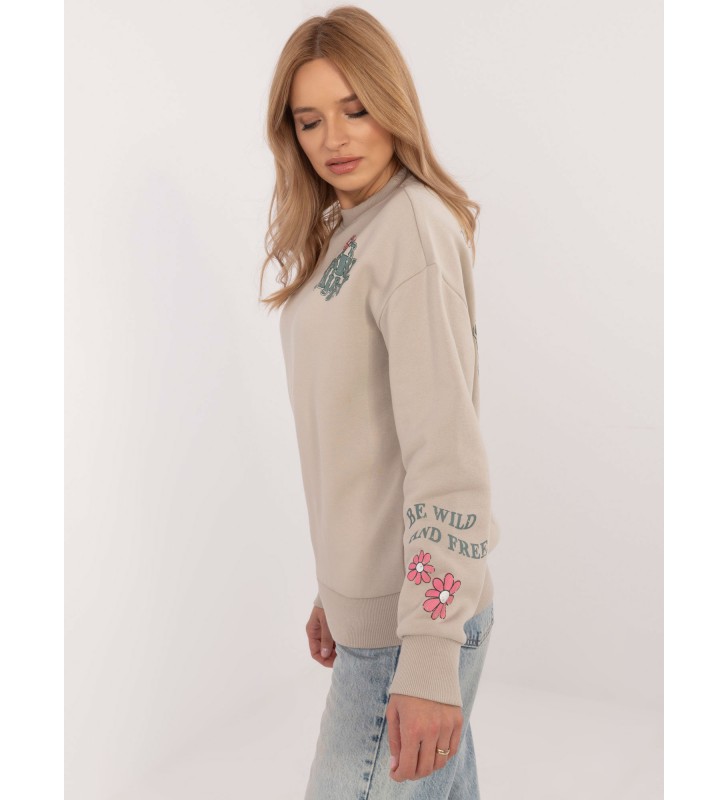 Bluza z nadrukiem D10600T02568G beżowy